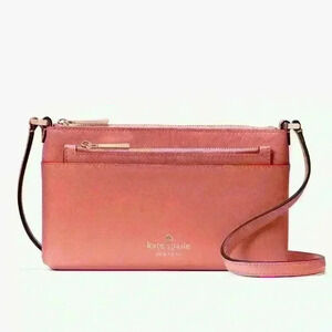 NWT Authentic Kate Spade Sadie Crossbody Bag Set Peach Nectarine Pink Purse